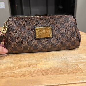 Authentic Louis Vuitton Damier Eben Eva Clutch bag
